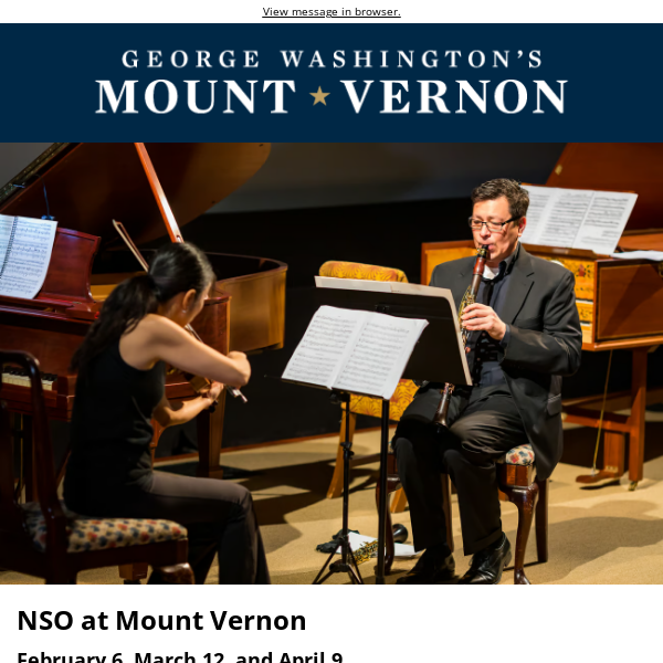 Tickets on Sale Now: NSO at Mount Vernon