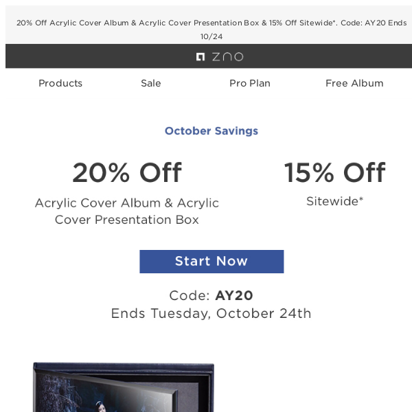 Extraordinary Offer! Take 20% Off Acrylic Cover Albums!