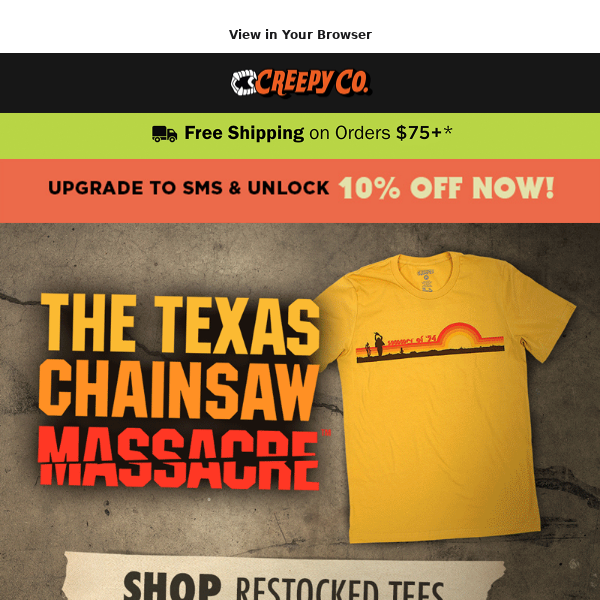 ☀️ 3 Texas Chainsaw tees are BACK!