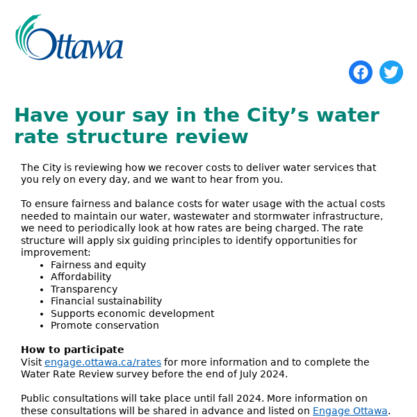 Have your say in the City’s water rate structure review