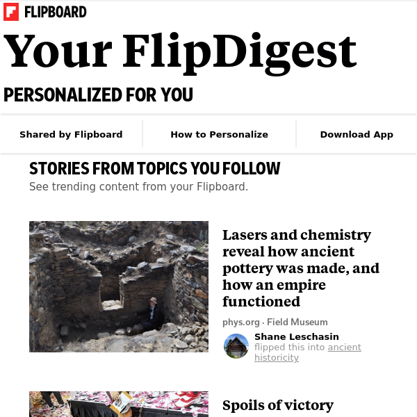 Your FlipDigest: stories from Pottery, Sports, Syracuse and more