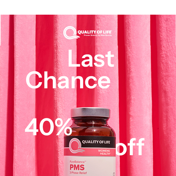Sale Extended for One More Day! Hurry for 40% Off PureBalance PMS 🏃‍♀️