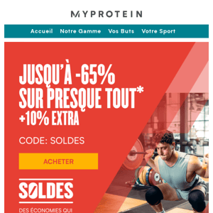 L'offre gagnante 🥇 jusqu'à -65% et 10% extra sur presque tout 🎯