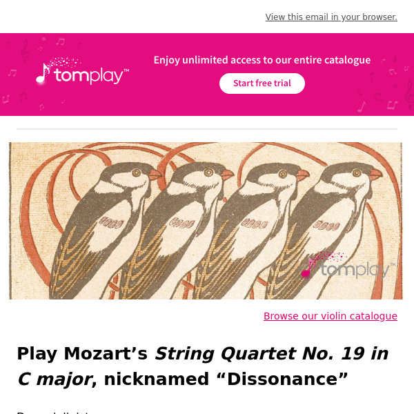 🎻 New sheet music: Play a sophisticated string quartet by Mozart