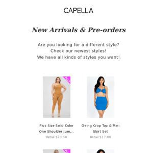 [CAPELLA] Check New Arrivals and Pre-orders!