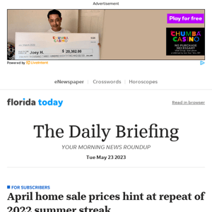 Daily Briefing: April home sale prices hint at repeat of 2022 summer streak