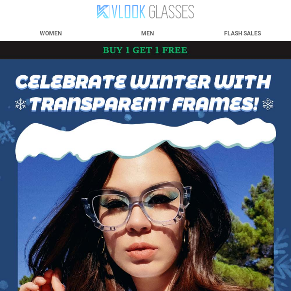 Celebrate Winter with Transparent Frames❗Buy 1 Get 1 Free for Christmas!