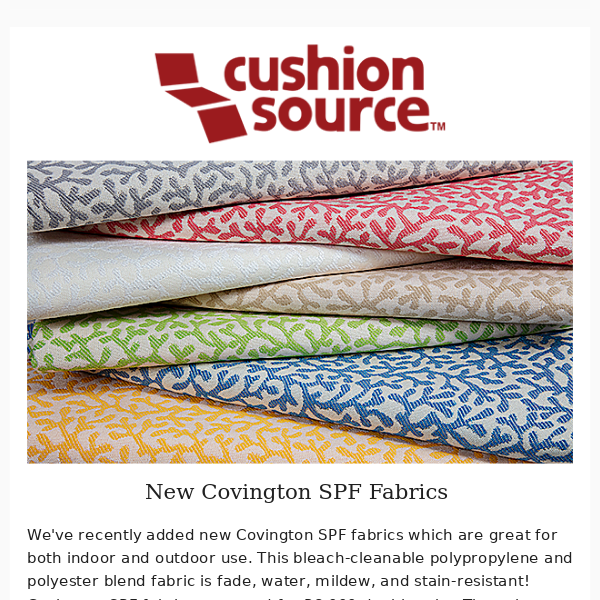 New Covington SPF Fabrics!