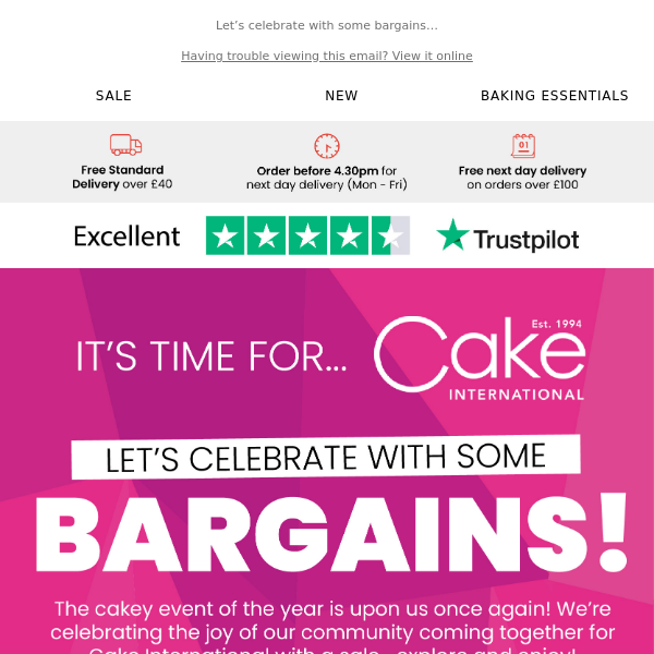 SALE: Cake International is here!