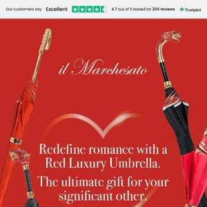 Redefine romance with a Red Luxury Umbrella, Il Marchesato
