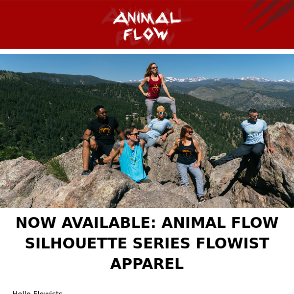 NOW AVAILABLE: Animal Flow Silhouette Series Flowist Apparel