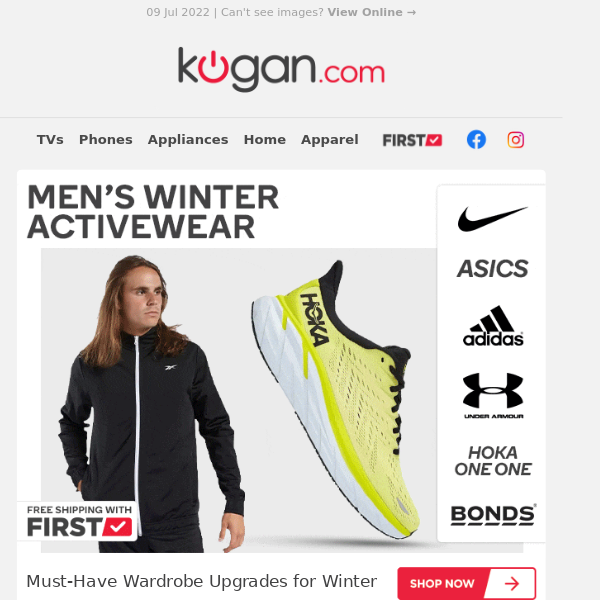 Deals On: Nike, Adidas, Hoka One One & More Men’s Winter Activewear & Shoes | Don’t Let the Cold Stop You Working Out