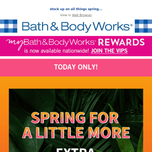 today only: extra 20% off everything! ☀️🌿🌷