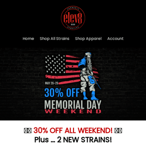 30% OFF ALL WEEKEND!  🇺🇸 Plus New Genetics