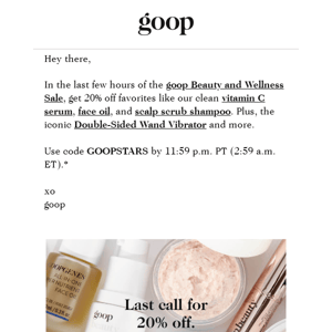 last call: the goop beauty and wellness sale