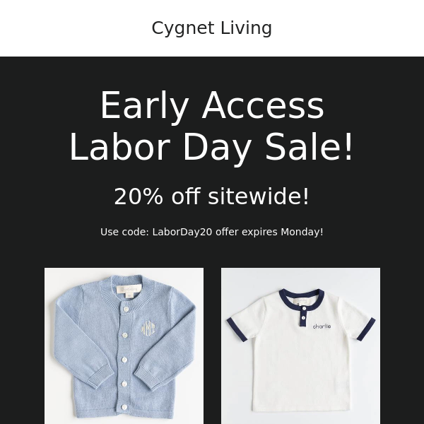 Labor Day Sale! Enjoy 20% off your order!