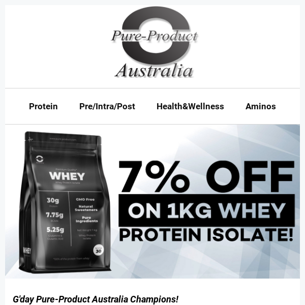 🎉 Unleash the Power of 7! Get 7% OFF on 1kg Whey Protein Isolate! 🏋️‍♂️