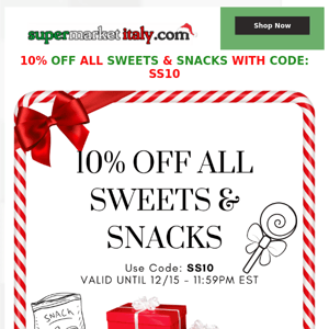 10% OFF ALL SWEETS & SNACKS WITH CODE: SS10 🍬🍩 FREEEEE SHIPPPPING WHEN YOU SPEND $75 OR MORE! 