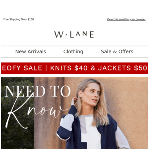 Newness You Need: $40* Knits & $50* Jackets