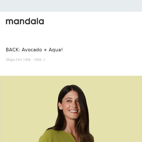 BACK: Avocado + Aqua!