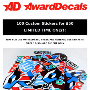 💥 100 Custom Stickers for $50 - Next Day Turnaround 💥 Limited Time ONLY