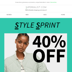 🙌 40% OFF | Line up for the STYLE SPRINT 🏃⚡
