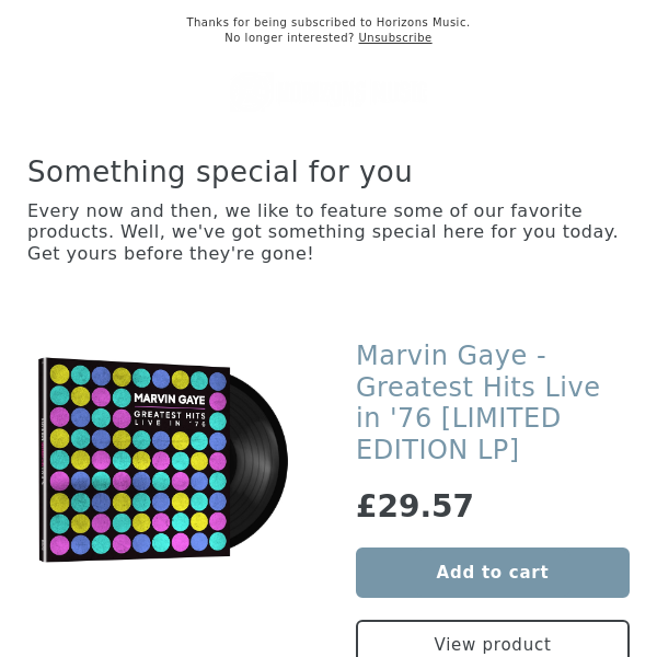 OUT NOW! Marvin Gaye - Greatest Hits Live in '76 [LIMITED EDITION LP]