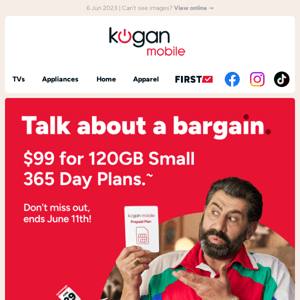 🚨EOFY Sale: $99 for 120GB Prepaid 365-Day Plan