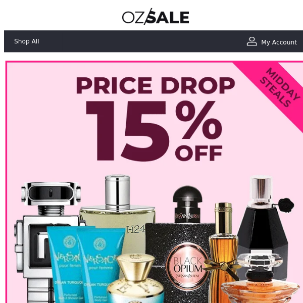 PRICE DROP! 15% Off Big Brand Fragrances