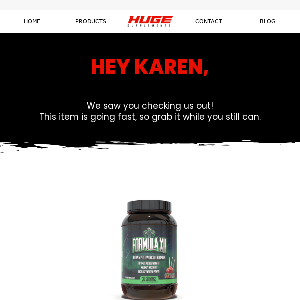 We thought we lost you Huge Supplements!