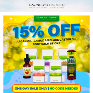 🎊 15% OFF ARGAN OIL, JAMAICAN BLACK CASTOR OIL, BODY BALM STICKS & BABY ECZEMA PRE-WASH! Place your order today! 🎉