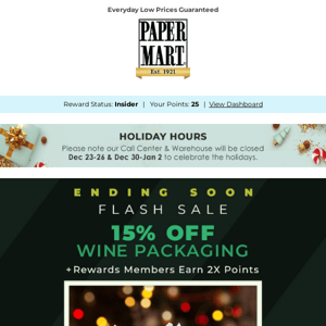 Ending Soon: Wine Packaging Flash Sale!