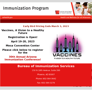 Registration is Open! 30th Annual Arizona Immunization Conference