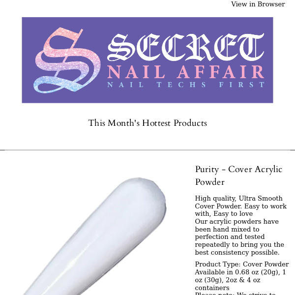 We think you'll love: Secret Nail Affair Gift Card and more...