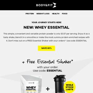 Whey Essential: Try with 40% off