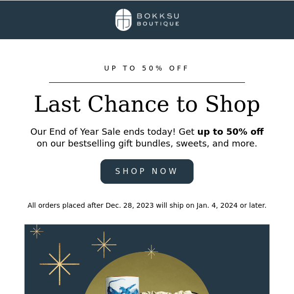 LAST CHANCE for up to 50% off