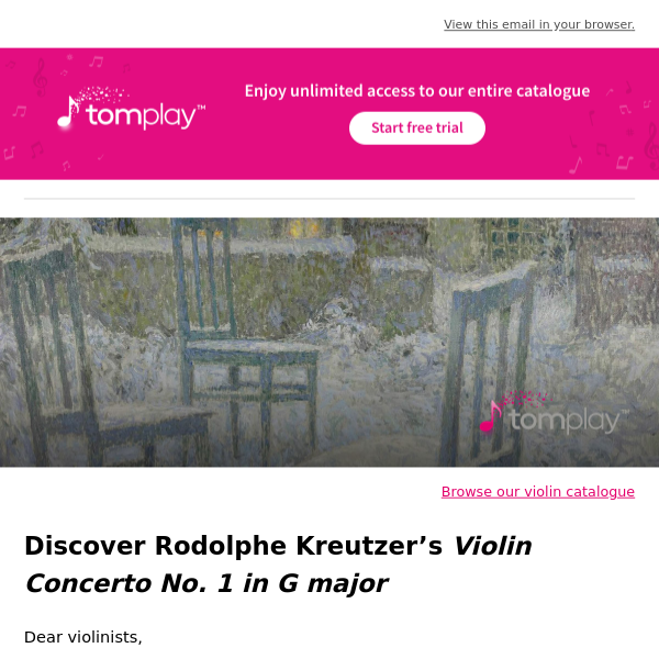 🎻 New sheet music: Play Kreutzer’s Concerto No. 1 in G major