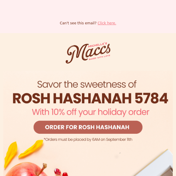 📣 Last Chance to get 10% off Maccs before Rosh Hashanah ends!