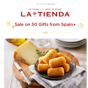 Sale on 50 Gifts from Spain! Plus 30% Off Croquetas Stuffed with Jamon, Chorizo or Manchego