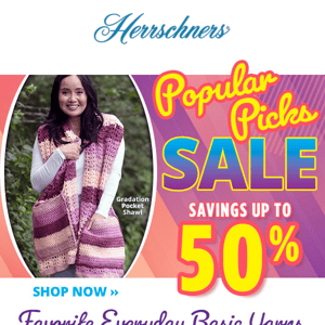 >> Popular Yarn Picks will go fast at up to 50% off! >>