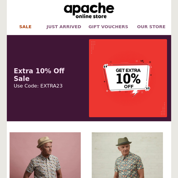 Apache FINAL Sale Reductions + Extra 10% Off