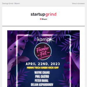 Kamp returns to the 305 the officially kick off Miami Tech Week