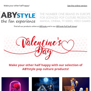 Celebrate love or friendship with our selection of ABYstyle products!