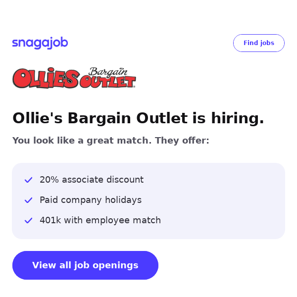 Ollie's Bargain Outlet is hiring near you