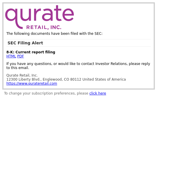 SEC Filing Alert for Qurate Retail, Inc.