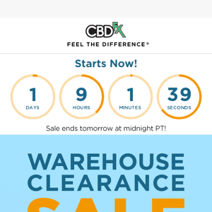 Our Warehouse Clearance Sale is on!
