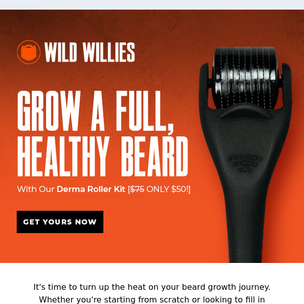 Wild Willies, Get $25 OFF our Derma Roller Kit today