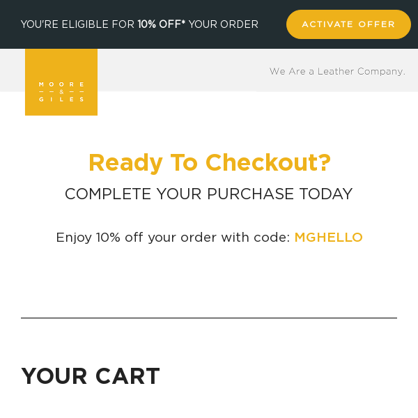We saved your cart. Get 10% off…