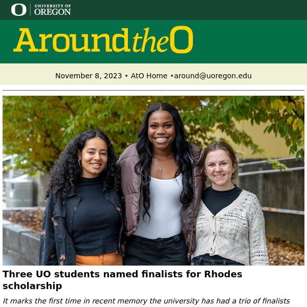 Three Rhodes finalists, global sports network, big education grant
