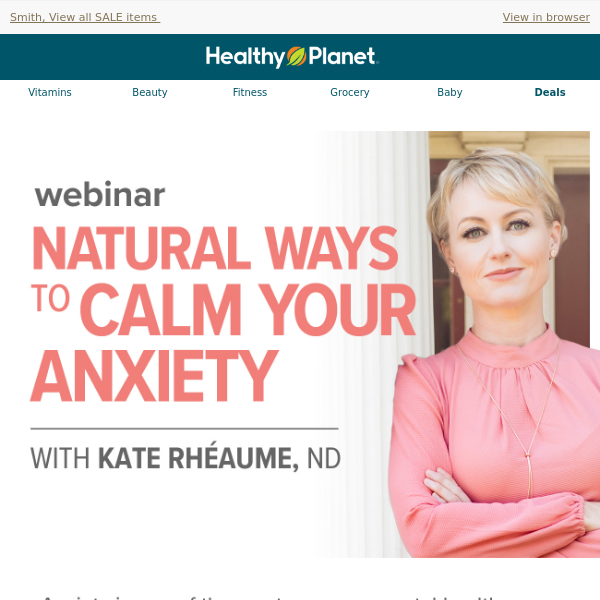 Join Our Webinar: Natural Anxiety Relief with Dr. Kate Rheaume 🌿